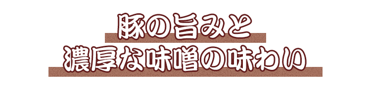 豚の旨みと 濃厚な味噌の味わい 